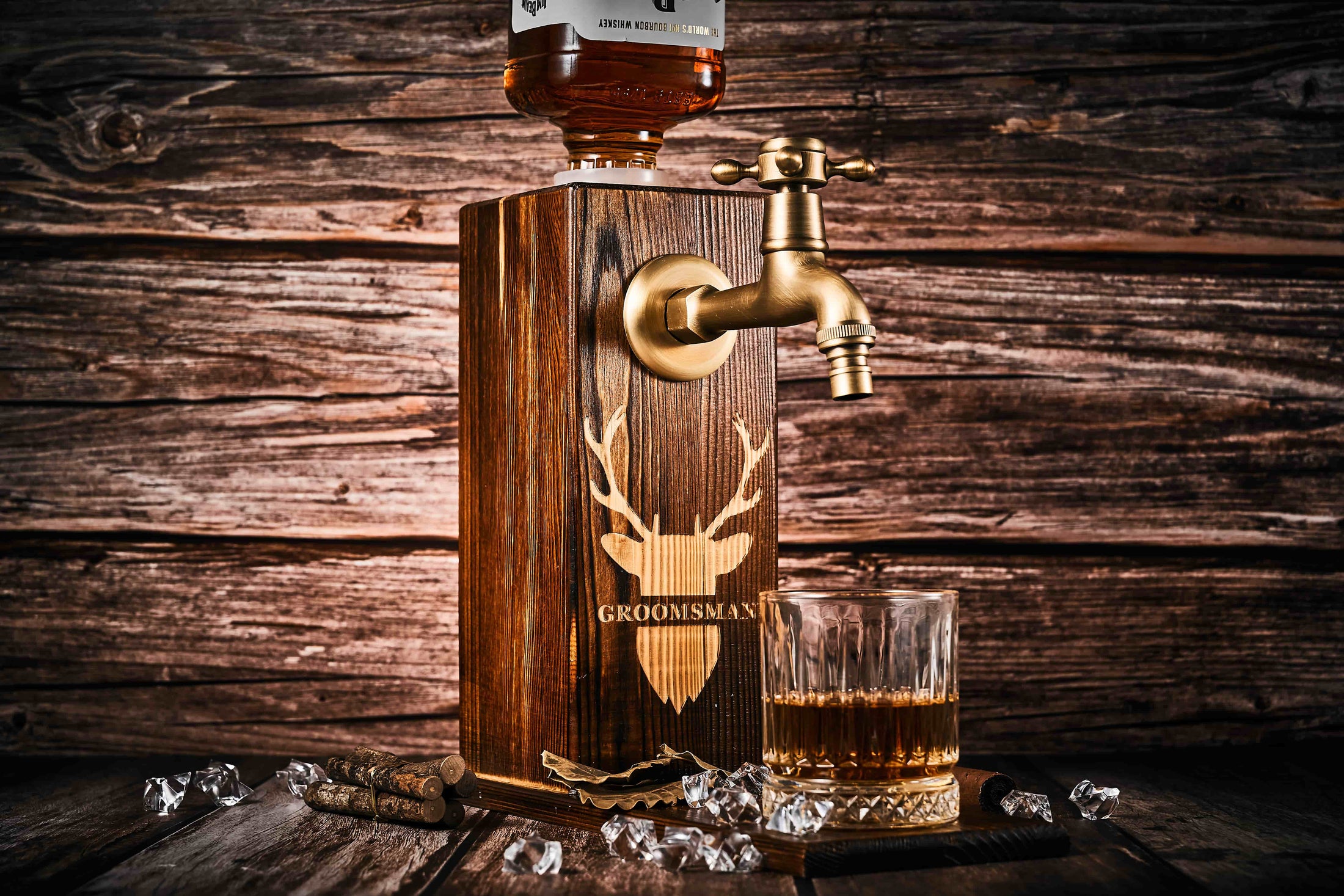 Wooden Whiskey Dispenser For Father's Day Gift,Personalized Gift For Dad