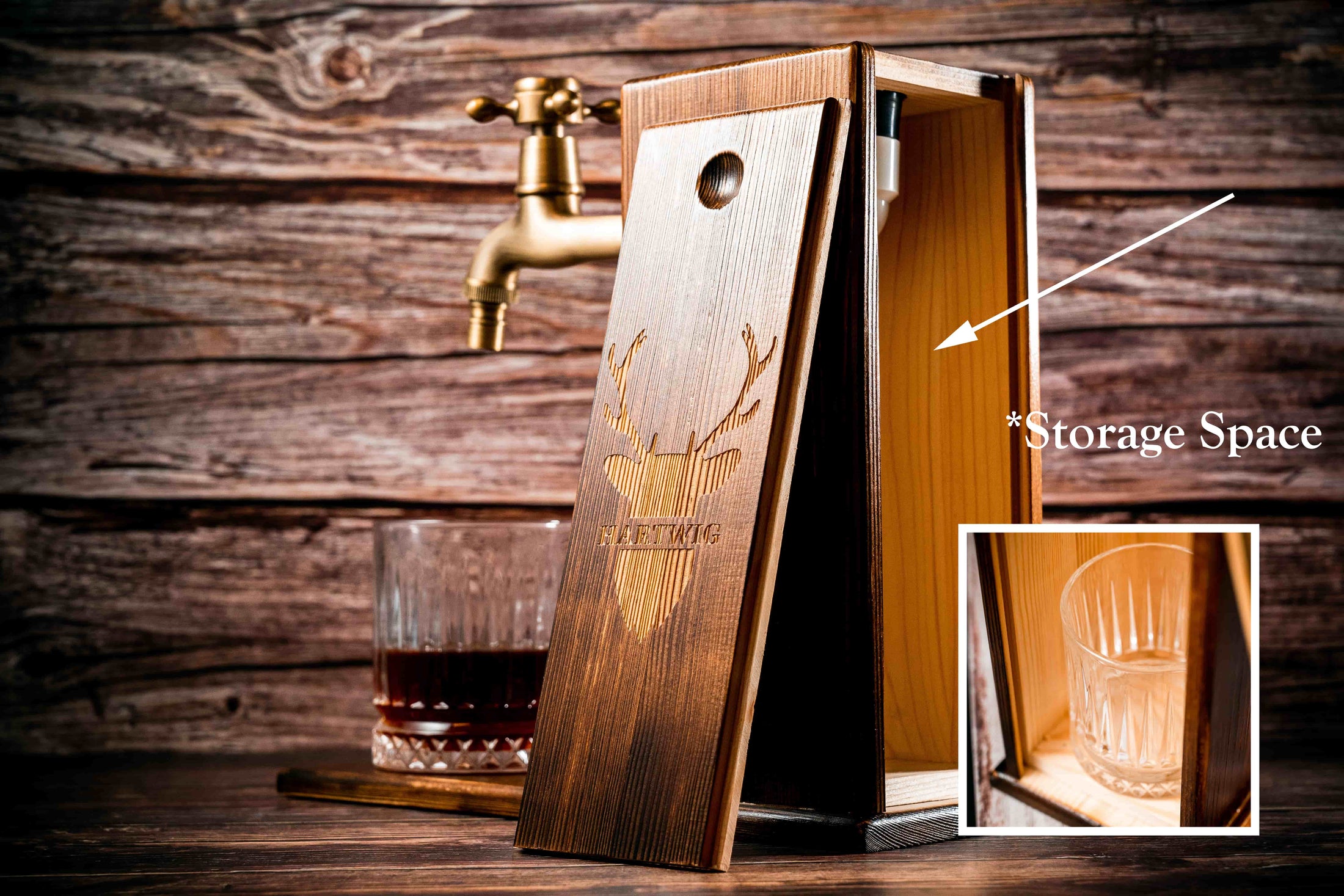 Wooden Whiskey Dispenser For Father's Day Gift,Personalized Gift For Dad