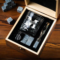 Load image into Gallery viewer, Single glass ice wine stone wooden gift box open status
